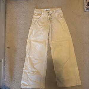 Bershka Women's Tan Flare Jeans